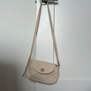 Cream cross body purse